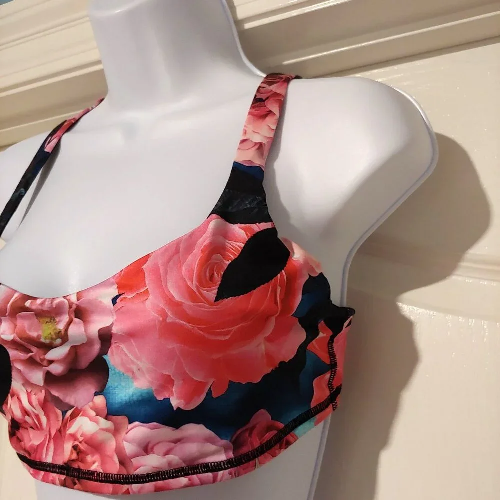 Lululemon Energy Bra Secret Garden Floral Multi Print Crisscross Back Sports Bra - Picture 4 of 7